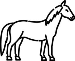 A horse is standing in a line drawing vector