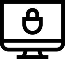 A computer monitor with a padlock icon vector