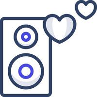 A speaker with hearts on it vector