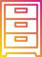 A colorful icon of a drawer with a yellow and orange background vector