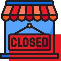 A closed sign on a store front vector