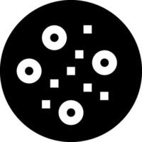 A black and white logo with circles and dots vector