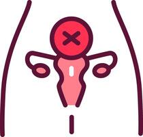 A woman with a red cross on her stomach vector