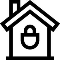 A black and white house with a padlock on it vector