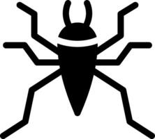 A black and white illustration of a spider vector
