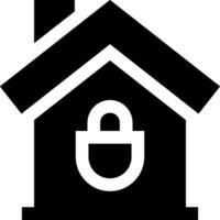 A black and white house with a padlock on it vector