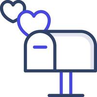 A mailbox with hearts on it vector