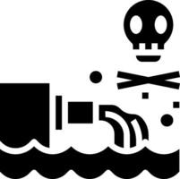 A skull and crossbones is shown in a water pipe vector