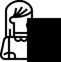 A black and white illustration of a man with a beard vector