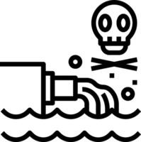 A skull and crossbones is shown in the water vector