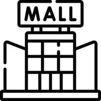 A black and white image of a mall building vector