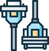 Two electrical devices with a light bulb on top vector