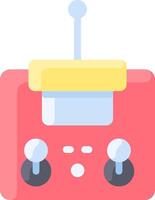A pink and yellow toy with a joystick on top vector