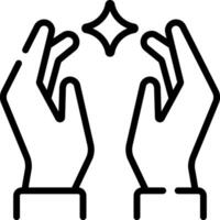 Two hands holding a star in one hand and the other hand is holding a star in the other vector