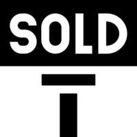 A black and white sign that says sold t vector