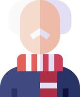 A man with a red scarf and a white mustache vector