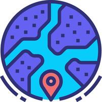 A map with a pin pointing to it vector