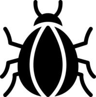 A black and white bug icon on a white background vector