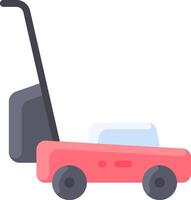 A red toy car with a black handle vector