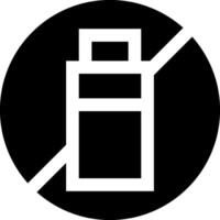 No battery icon, black and white, no battery symbol vector