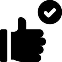 A thumbs up icon with a check mark vector