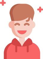A man with a red hoodie and a smile vector