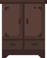 An old wooden cabinet with two drawers vector