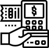A hand holding a credit card and a phone vector