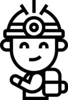 A cartoon character with a backpack and hat vector