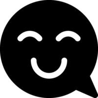 A black speech bubble with a smiley face vector