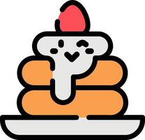 Pancakes icon with a strawberry on top vector
