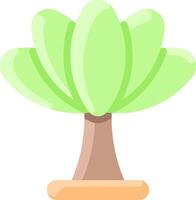 A cartoon tree with green leaves vector