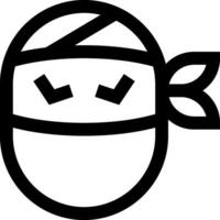 A black and white cartoon of a ninja vector