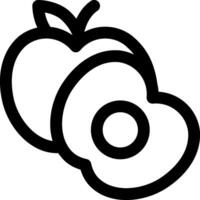 Apple and peach icon vector