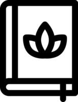 A black and white image of a book with a flower on it vector
