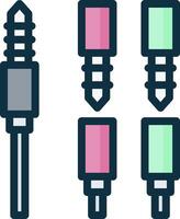 A set of four different colored plugs vector