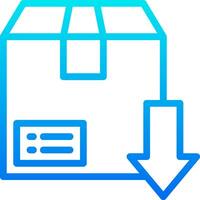 A blue and white box with an arrow pointing to it vector