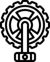 A black and white illustration of a bicycle wheel vector