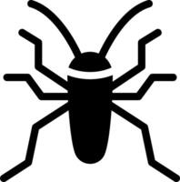 A black and white bug icon on a white background vector
