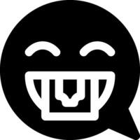 A black and white smiley face with teeth vector
