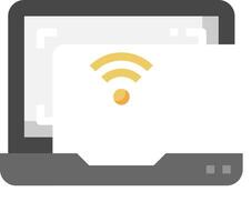 A laptop with wifi icon on it vector