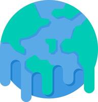 A melting globe with a blue and green liquid vector
