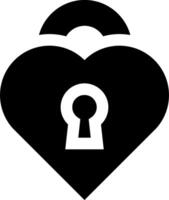 Heart lock icon vector