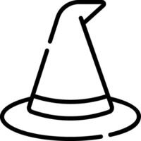 A black and white drawing of a witch hat vector