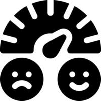 A black and white icon of a speedometer with two faces vector
