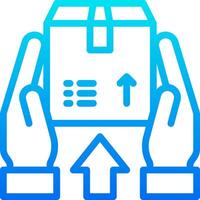 A hand holding a box with an arrow pointing up vector