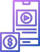 A smartphone with a dollar sign and a player vector