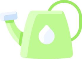 A green watering can with a white handle vector