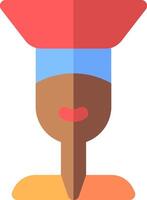 A woman with a red hat on her head vector