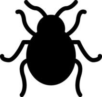 A black and white bug icon on a white background vector